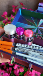 Mixed Vial Case | 2-Slot 3 ml Vial Case & 1-Slot 5 ml Vial Case with Storage Compartment | Organizer for GLP-1, Peptides, Research