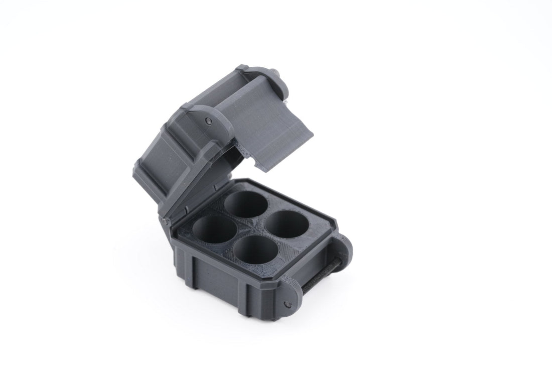 4-Slot 3 ml Vial Case | Compact Organizer | Organizer for GLP-1, Peptides, Research - Blemished - Black (Reference photo - actual item has cosmetic defects)