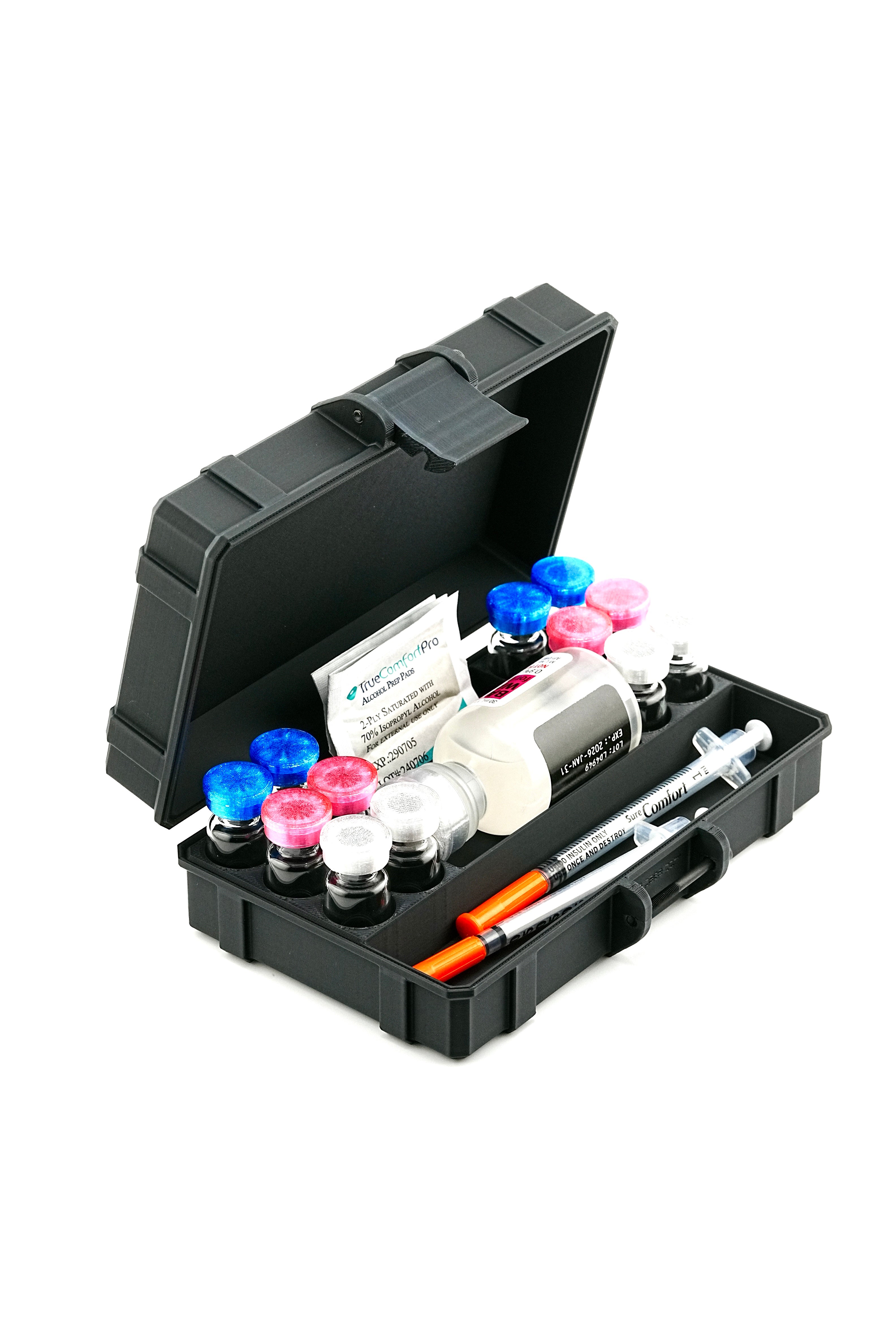 Peptide All In One Travel Storage Cases Fits 3Ml Vials Alcohol Pads And Syringes Multiple Sizes Reconstitution