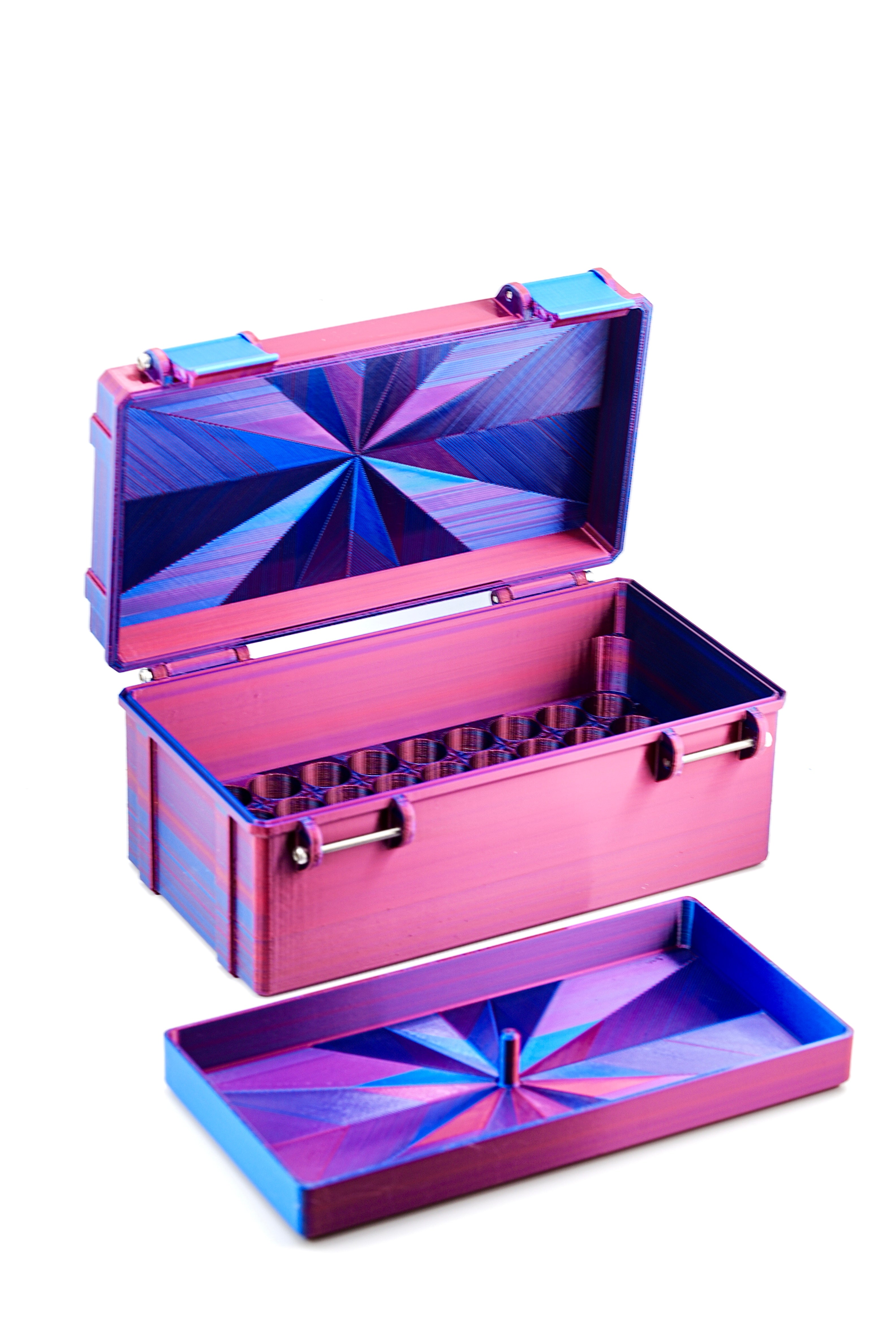 Modular Peptide Case fits 50 x 3ml Vials Plus a Storage Tray or Extra 50 Vial Tray for 100 total Vial Slots