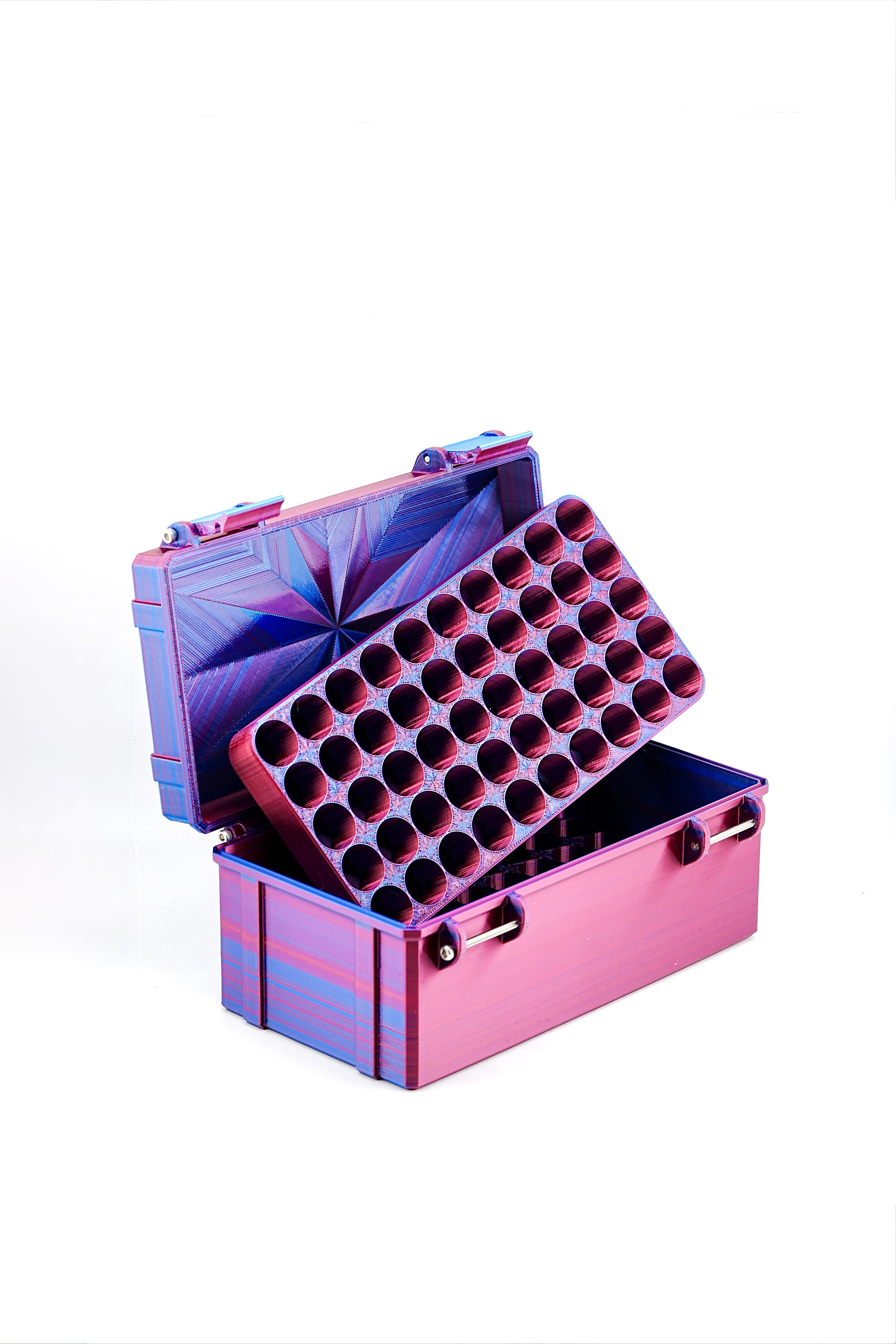 Modular Peptide Case fits 50 x 3ml Vials Plus a Storage Tray or Extra 50 Vial Tray for 100 total Vial Slots