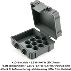 Mixed Vial Case | 10-Slot 3 ml Vial Case & 1 BAC Slot | Organizer for GLP-1, Peptides, Research