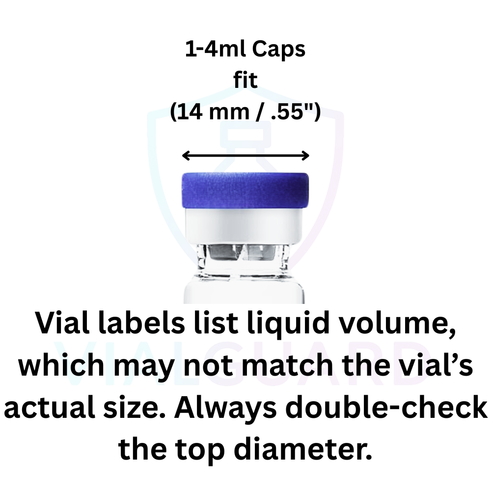 Flexible Vial Caps | 3ml 5ml 10ml 30ml Multipack | Leak-Proof Vial Caps for Peptides, GLP-1, Insulin