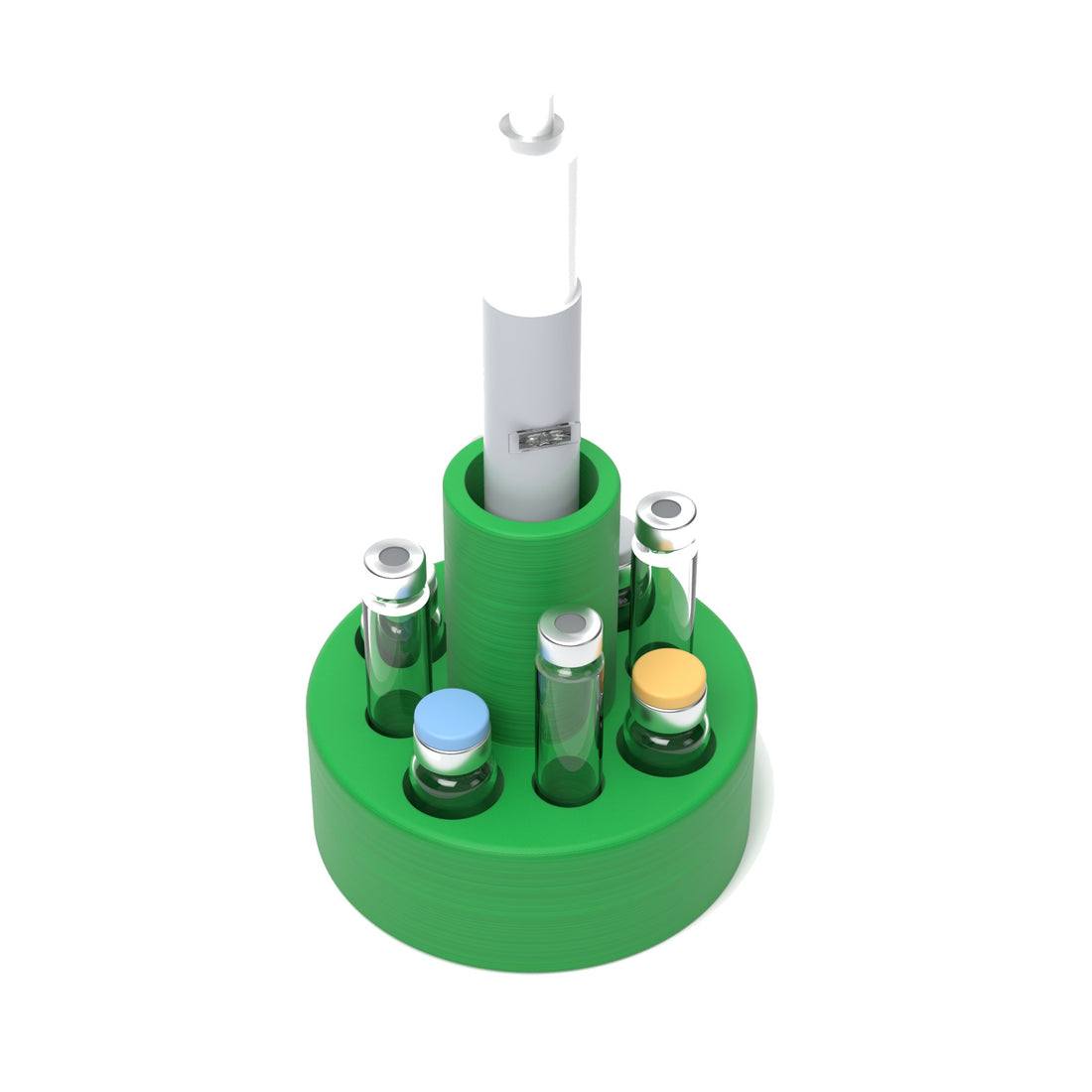 Staged: VialCase Cartridge Station 4 Cartridges in Cyber Green - items shown are not included