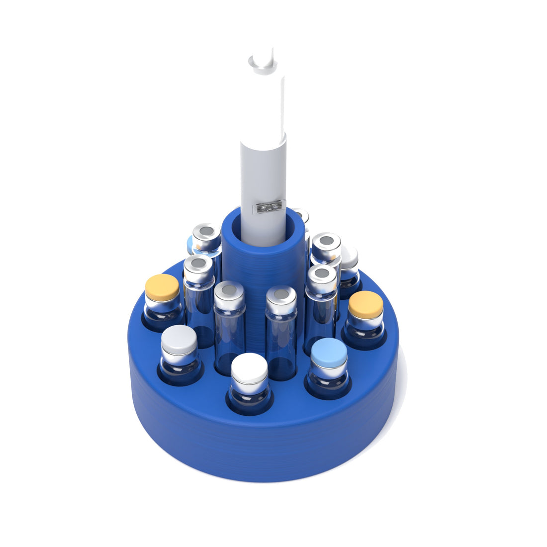 Staged: VialCase Cartridge Station 8 Cartridges in Cobalt Blue - items shown are not included
