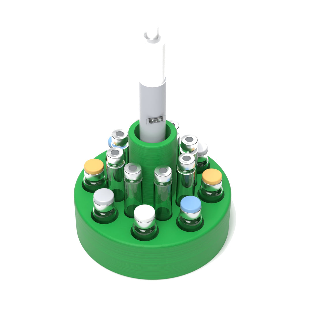 Staged: VialCase Cartridge Station 8 Cartridges in Cyber Green - items shown are not included