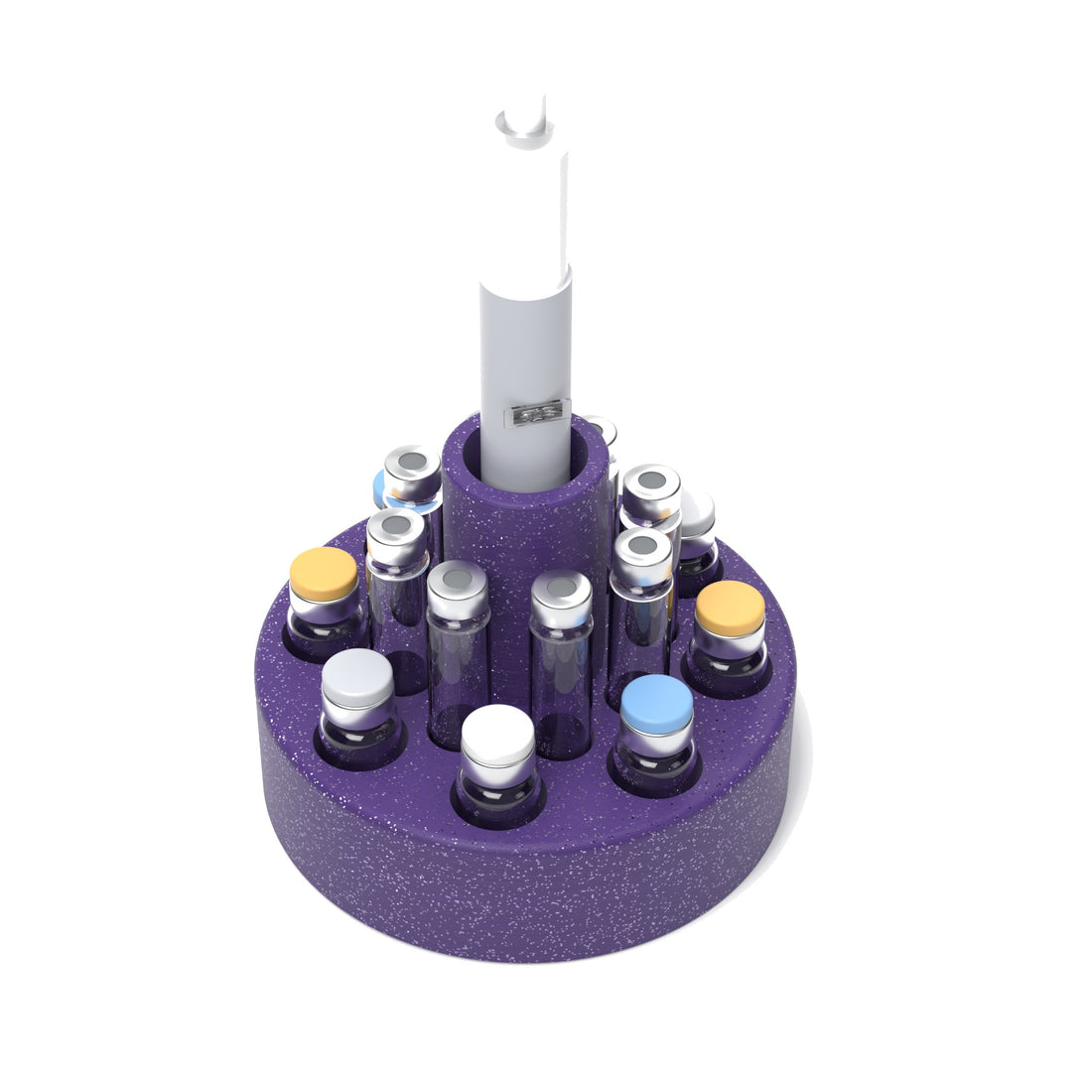 Staged: VialCase Cartridge Station 8 Cartridges in Galaxy Purple - items shown are not included