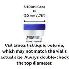Flexible Vial Caps | 3ml 5ml 10ml 30ml Multipack | Leak-Proof Vial Caps for Peptides, GLP-1, Insulin