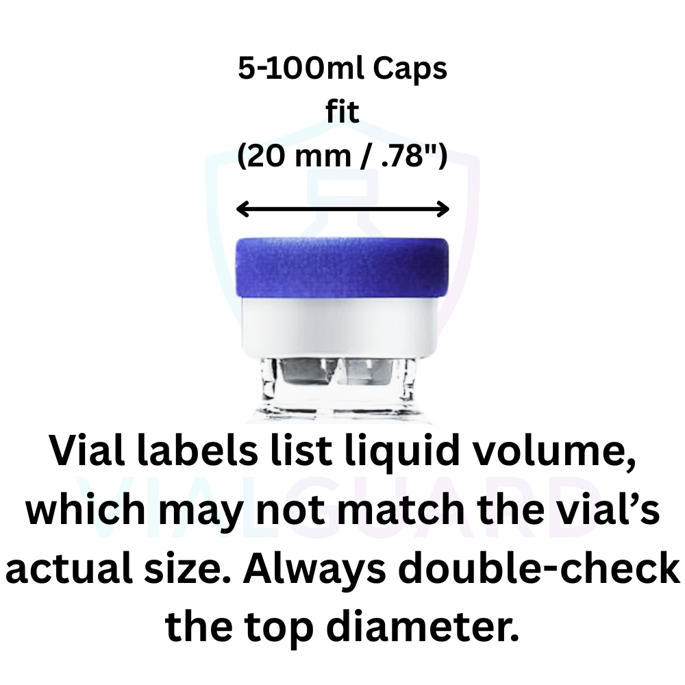 Flexible Vial Caps | 3ml 5ml 10ml 30ml Multipack | Leak-Proof Vial Caps for Peptides, GLP-1, Insulin