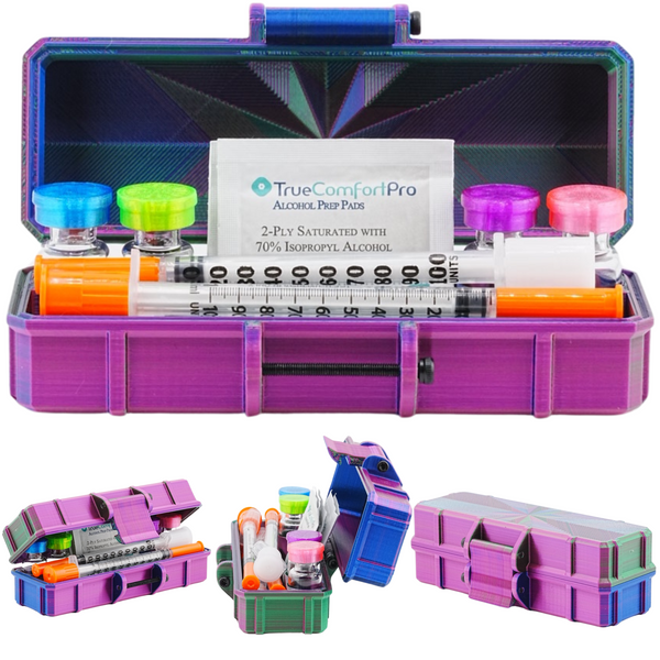 Portable Vial Organizer Case – Holds 6 Vials (4 x 3ml + 2 x 10ml)