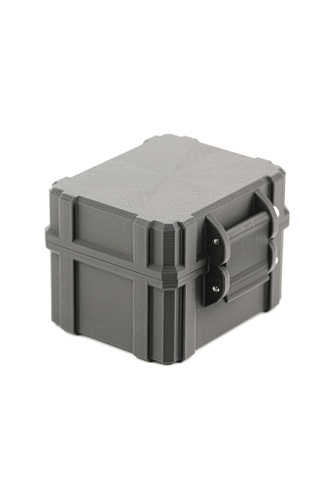 Gray plastic case on a white background