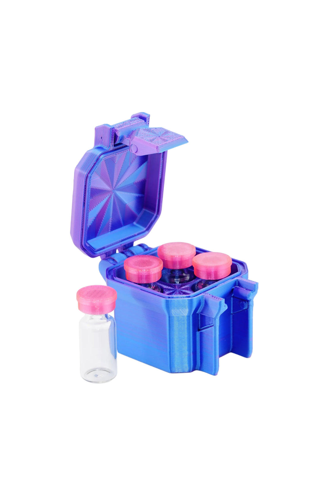 4-slot 3 ml vial organizer, front view
