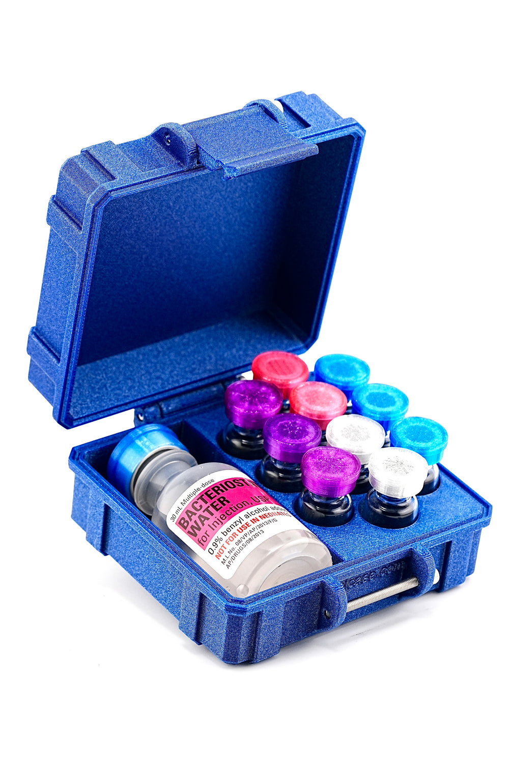 Mixed Vial Case | 10-Slot 3 ml Vial Case & 1 BAC Slot | Organizer for GLP-1, Peptides, Research