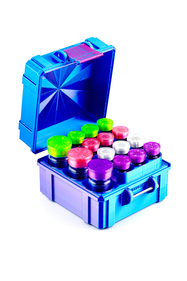 Mixed Vial Case | 12-Slot 3 ml & 3-Slot 10 ml Vial Case | Organizer for GLP-1, Peptides, Research