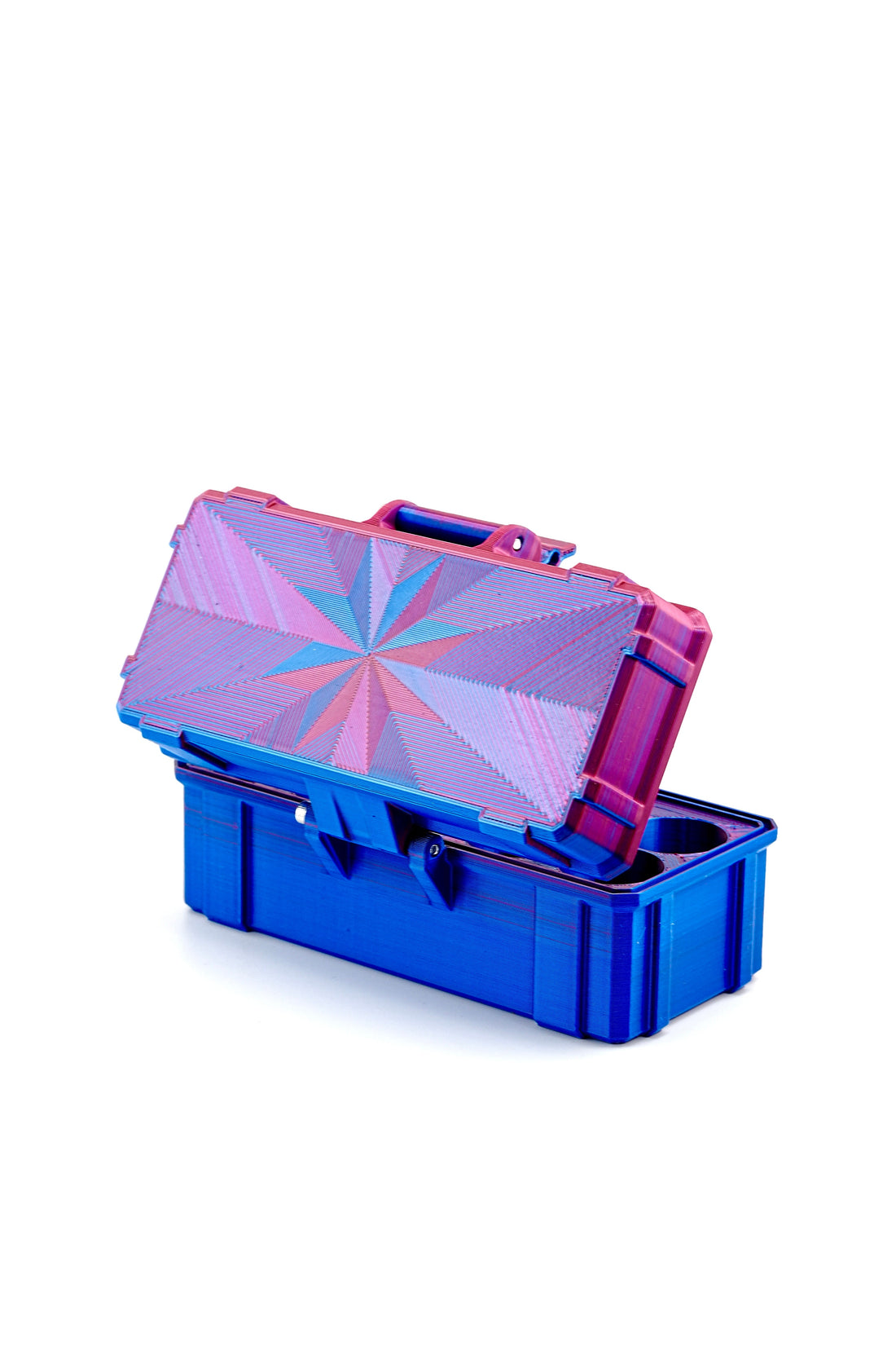 10-slot 10 ml vial case, three-quarter angle showing case profile