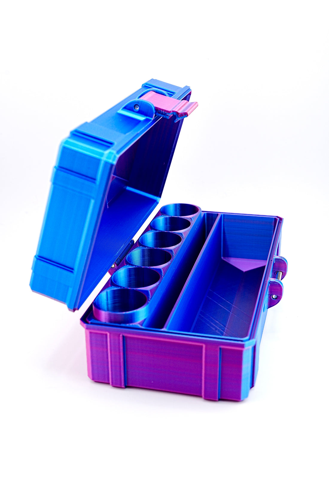 6-Slot 10 ml Vial Case with Syringe & Prep Pad Storage — open interior view