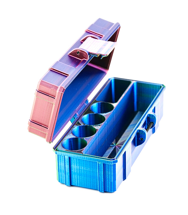 4-Slot 10 ml TRT Vial Case with Storage Compartment | Organizer for GLP-1, Peptides, Research