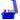 Blue toolbox with colorful cylindrical containers on a white background