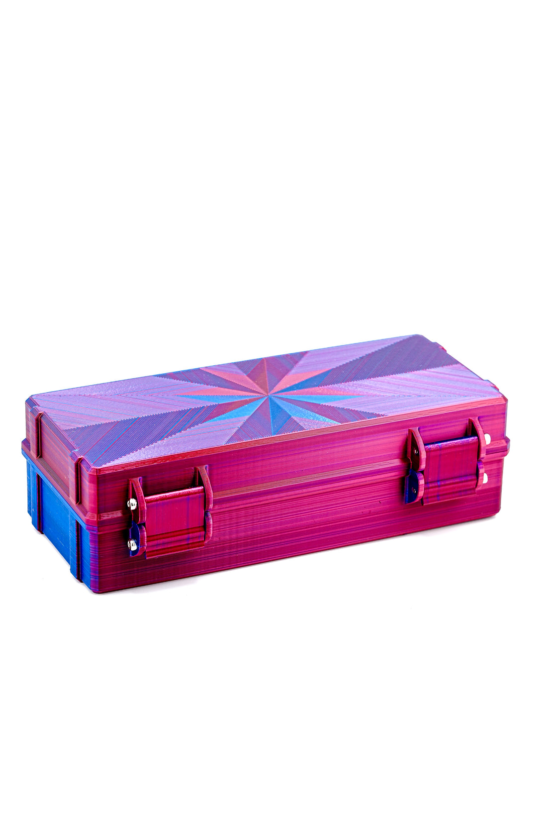 Angled view of closed mixed vial storage case