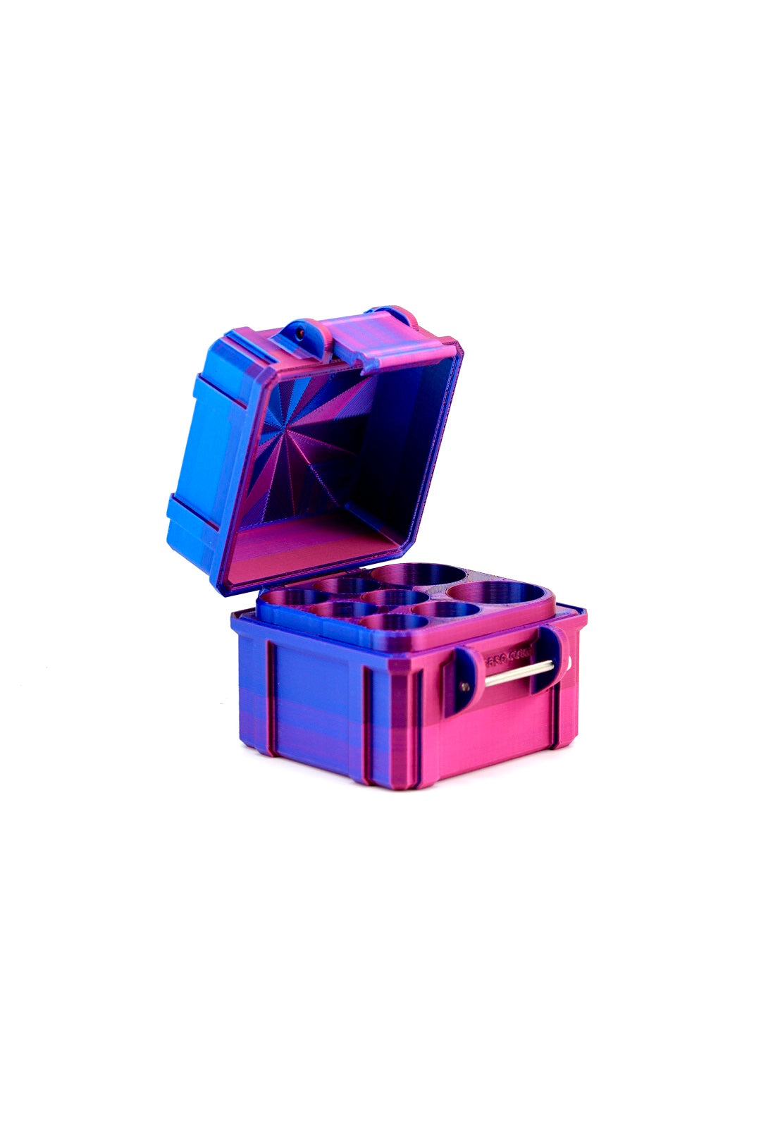 RGB Metalic Mixed Vial Case shown closed from the front — exterior product view