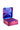 Colorful metallic vial box with geometric design on a white background
