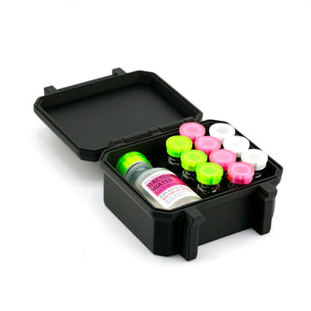 Rugged 10-Slot 3 mL Vial Case + BAC Slot shown closed from the front — exterior product view