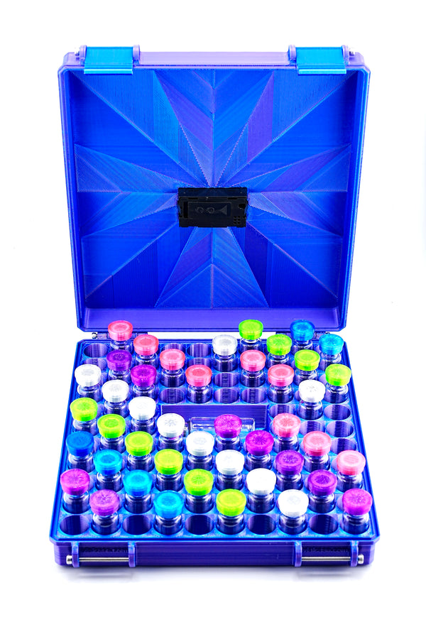 TempView 104-Slot 3 ml Bulk Vial Case with Built-In Temperature & Humidity Sensor | Hard-Shell Storage Organizer