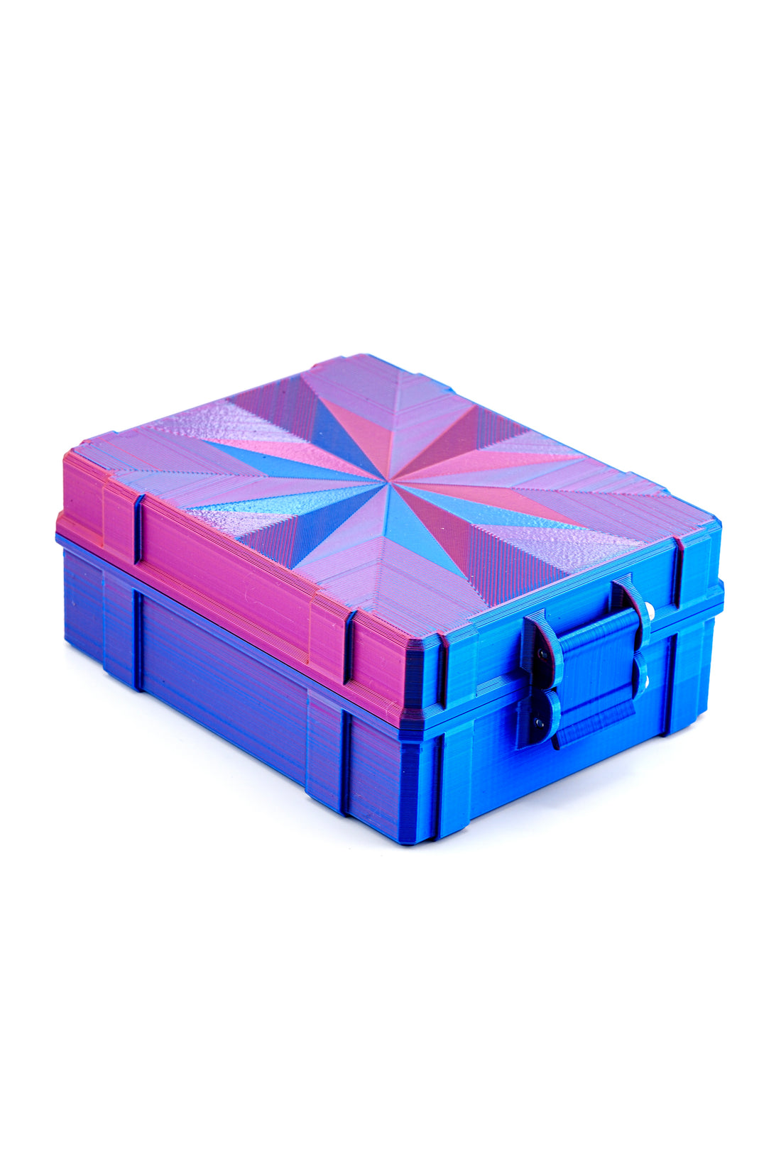 Closed RGB metallic hard-shell vial storage case