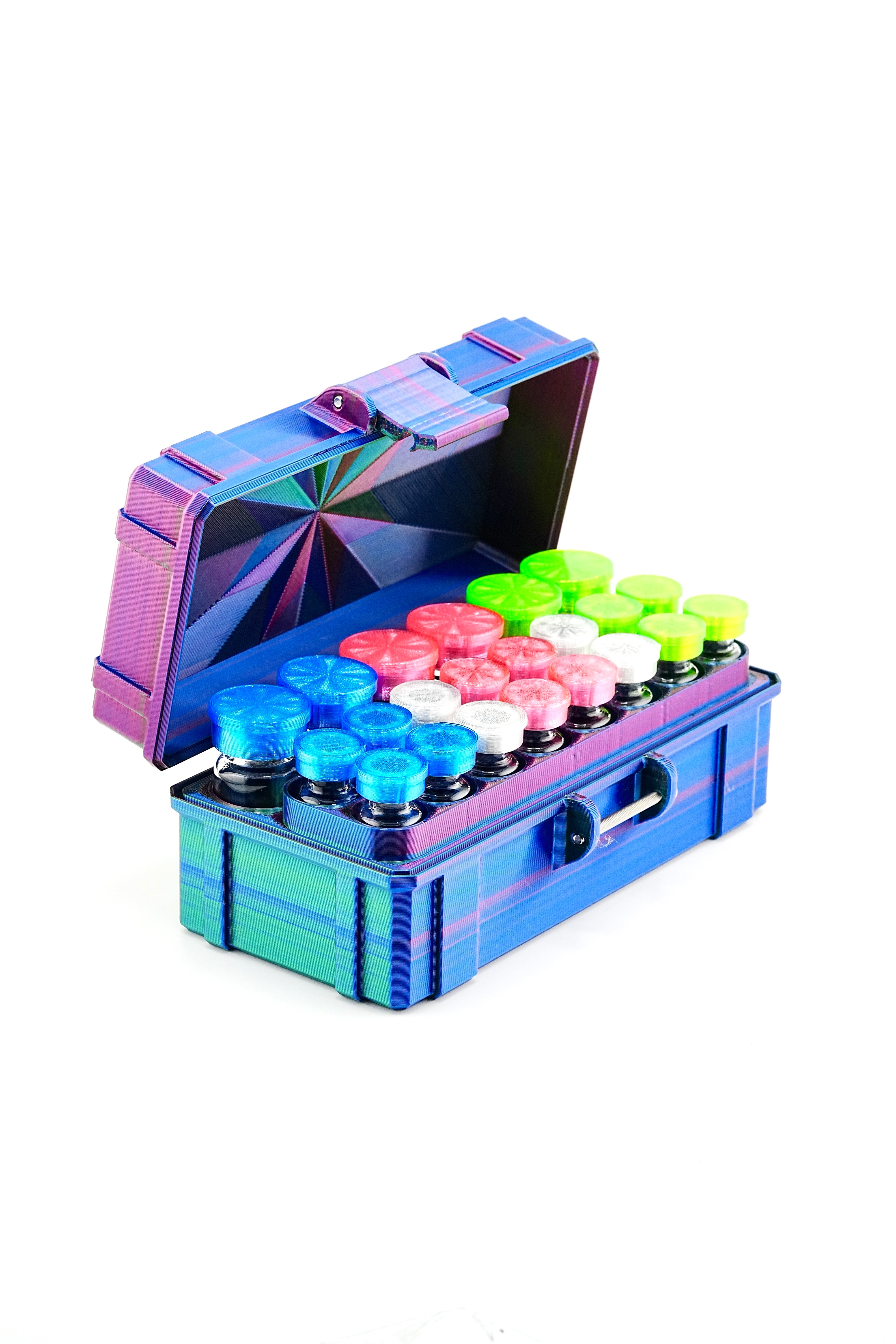 Mixed Vial Case | 16-Slot 3 ml Vial Case & 6-Slot 10 ml Vial Case Slots | Organizer for GLP-1, Peptides, Research