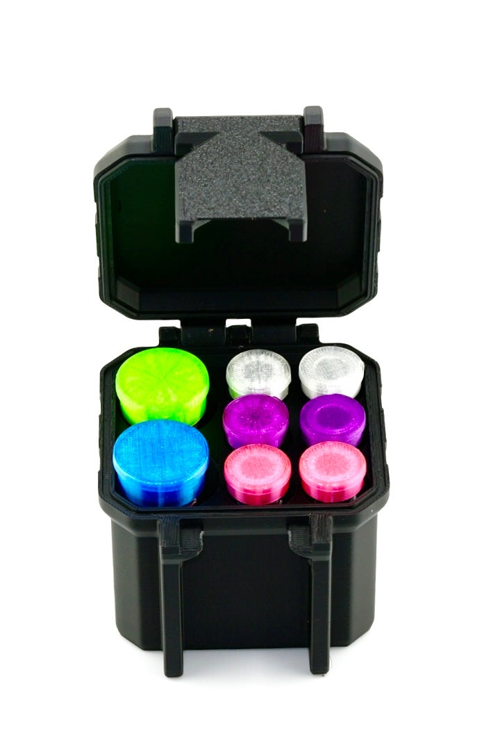 6-slot 3 ml vial organizer, top-down view of slot layout