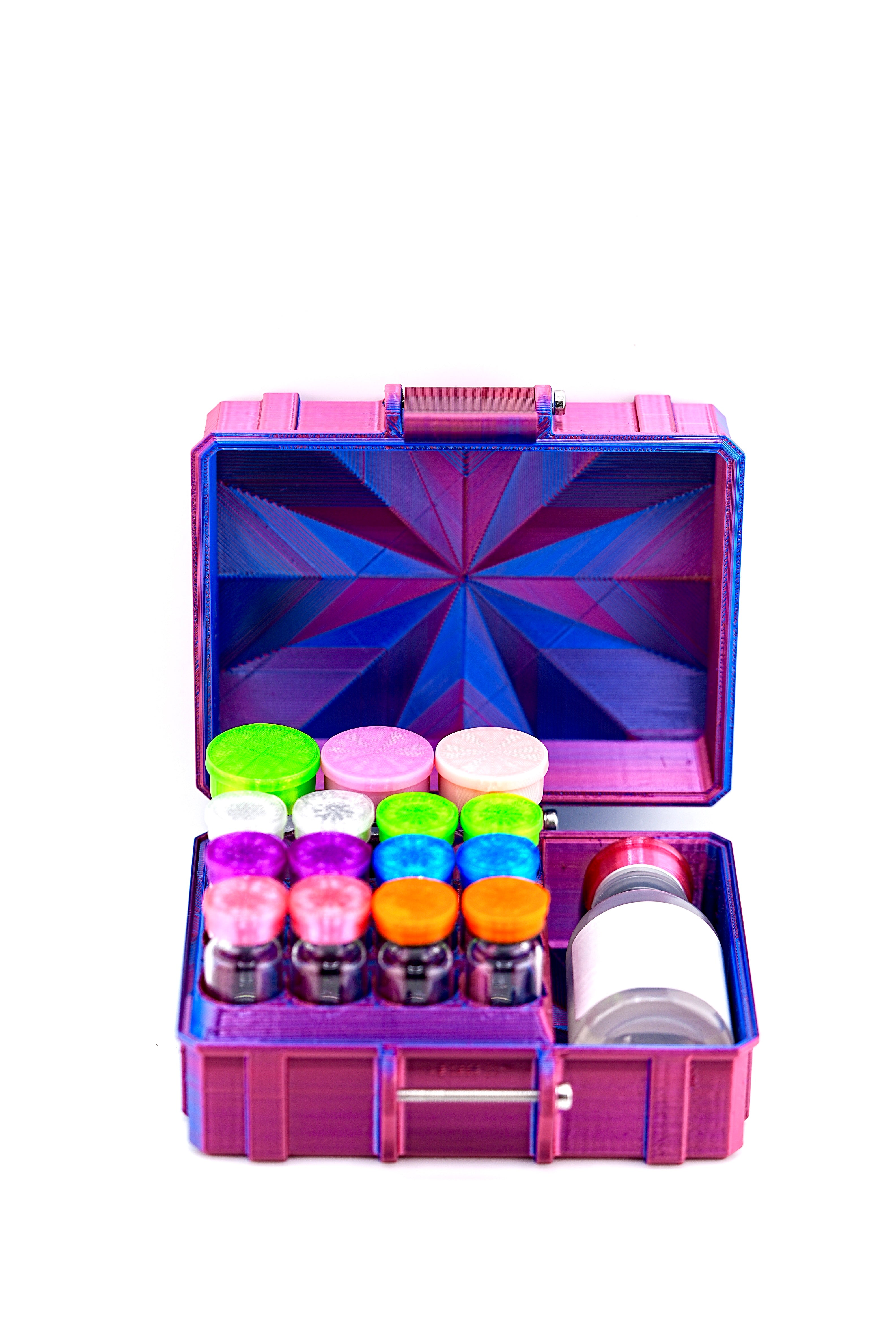Mixed Vial Case | 12-Slot 3 ml Vial Case, 3-Slot 10 ml Vial Case + 1 BAC | Organizer for GLP-1, Peptides, Research