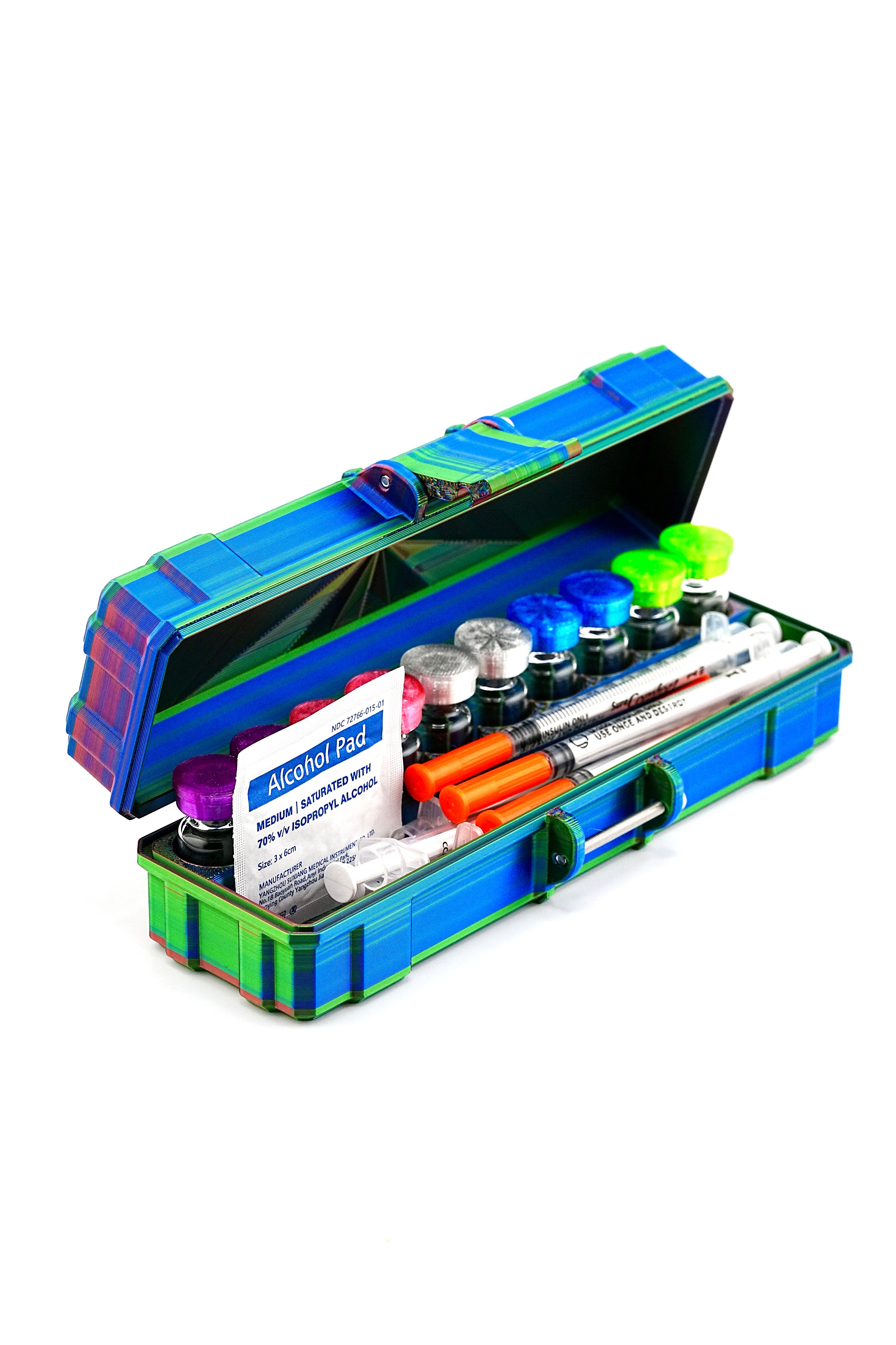 10-Slot 3 ml Vial Case with Extra Storage | Organizer for GLP-1, Peptides, Research