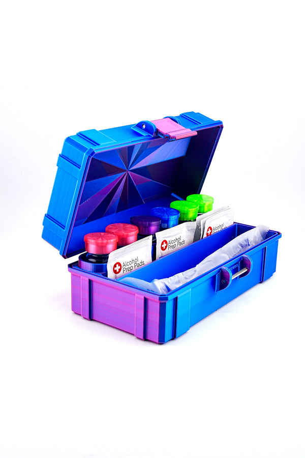 6-Slot 10 ml Vial Case with Syringe & Prep Pad Storage | Organizer for GLP-1, Peptides, Research