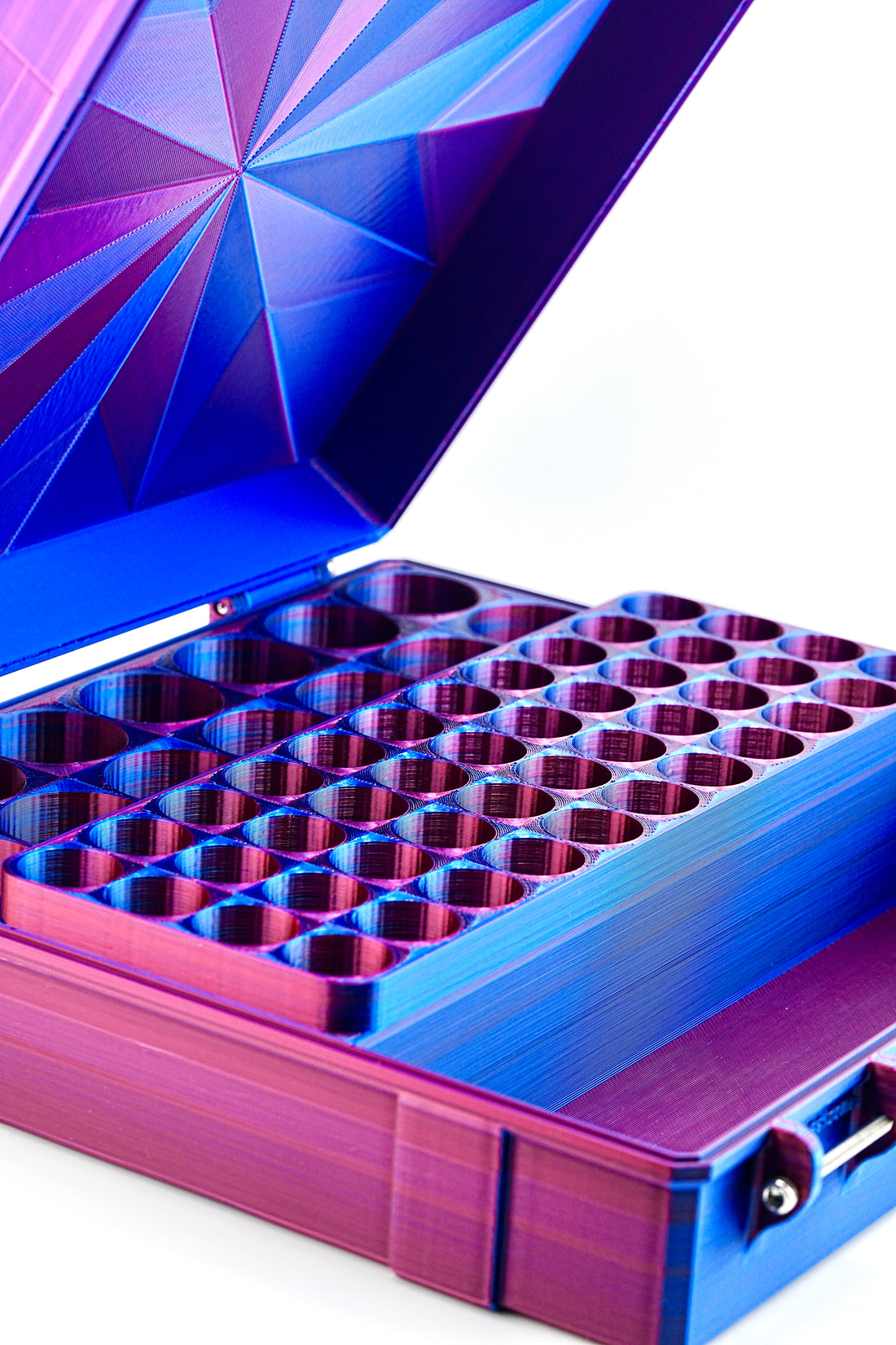 Vial Vault Pro 56 | 12×10 mL + 44×3 mL w/ Integrated Syringe & Pad Space