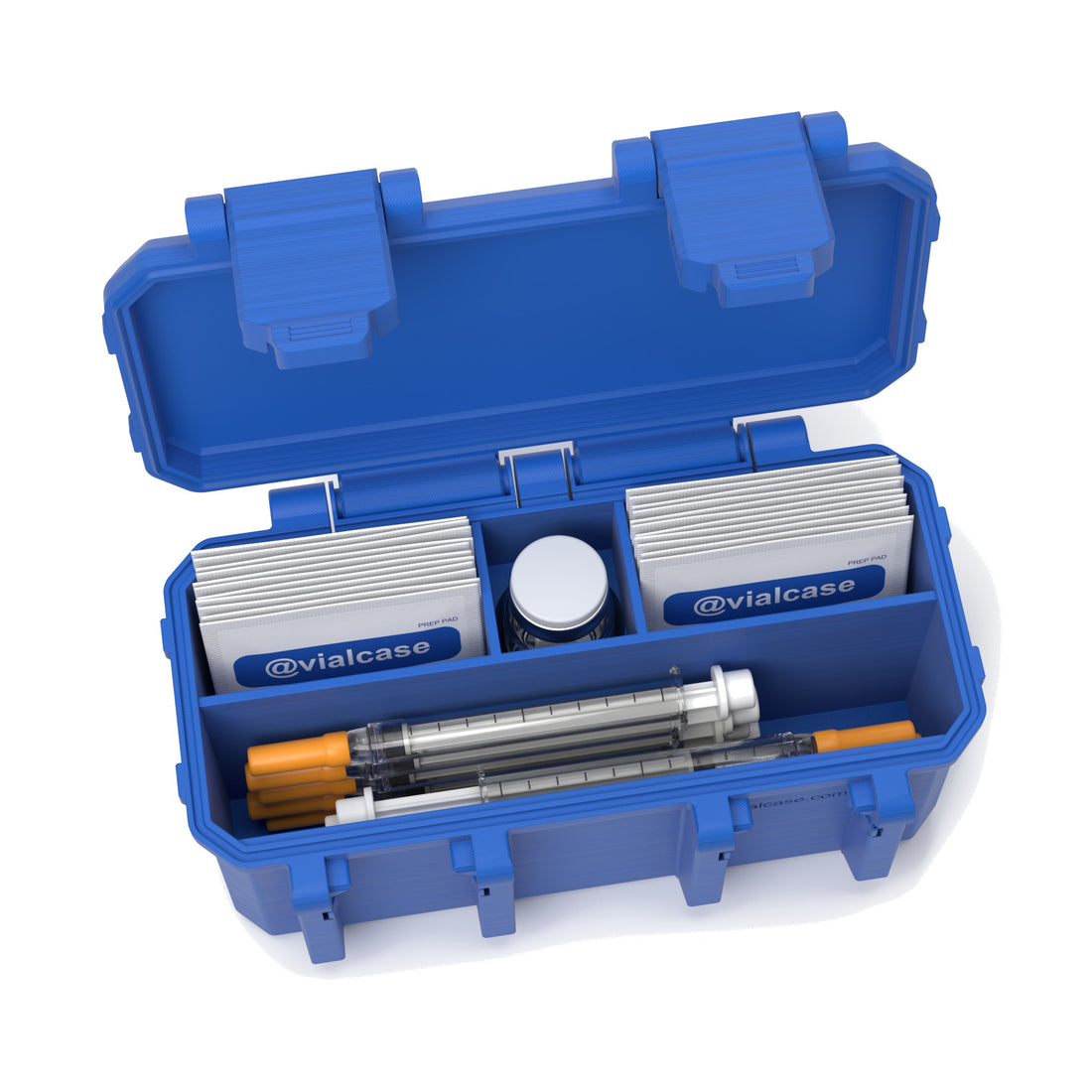 Staged: Insulin Vial Case 1 Vial in Cobalt Blue - vials, syringes and pads not included