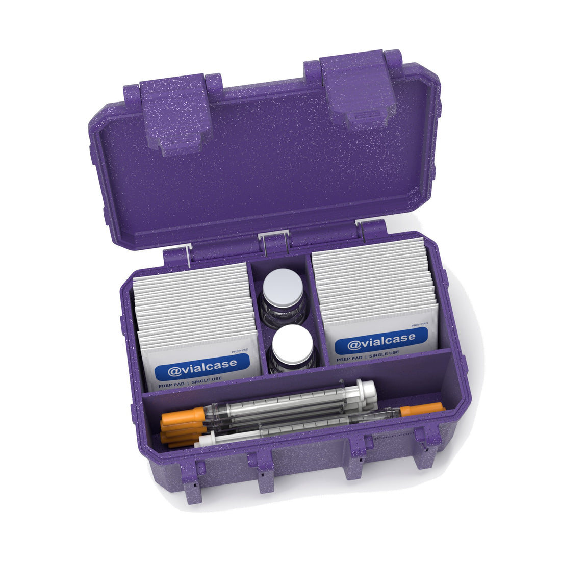 Staged: Insulin Vial Case 2 Vials in Galaxy Purple - vials, syringes and pads not included