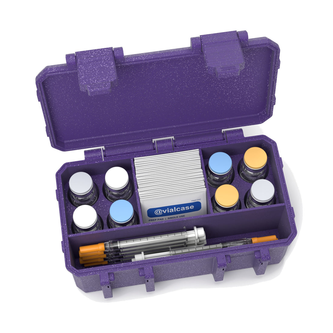 Staged: Insulin Vial Case 8 Vials in Galaxy Purple - vials, syringes and pads not included