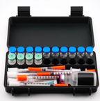 20-Slot 3 ml Vial Case with Syringe & Alcohol Pad Storage | Organizer for GLP-1, Peptides, Research