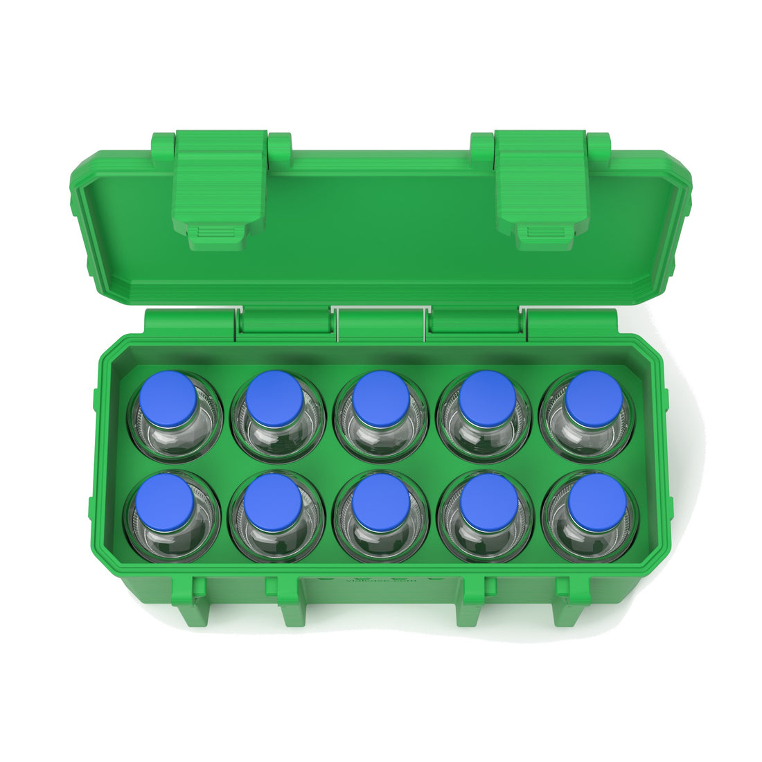 10-Slot 30 ml BAC Vial Case - Cyber Green