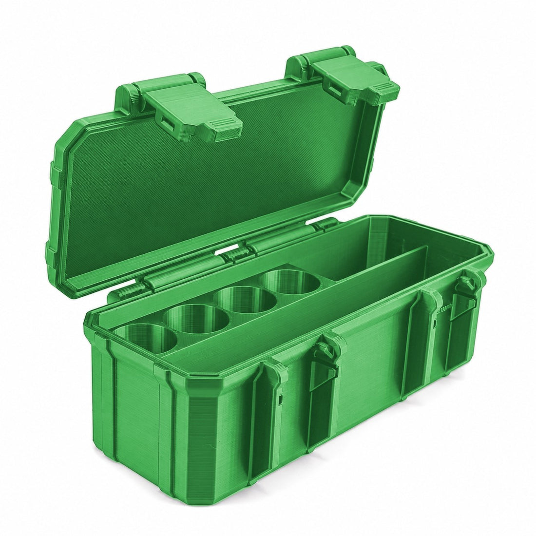 4-Slot 10 ml TRT Vial Case with Storage Compartment - Cyber Green
