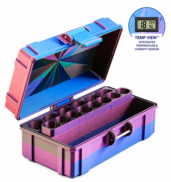 TempView Mixed Vial Case | 6-Slot 10 ml Vial Case & 8-Slot 3 ml Vial Case Slots | Organizer for GLP-1, Peptides, Research