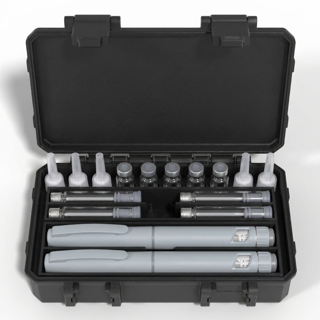 Injection Pen Case 2 Pens - shown filled (items not included)