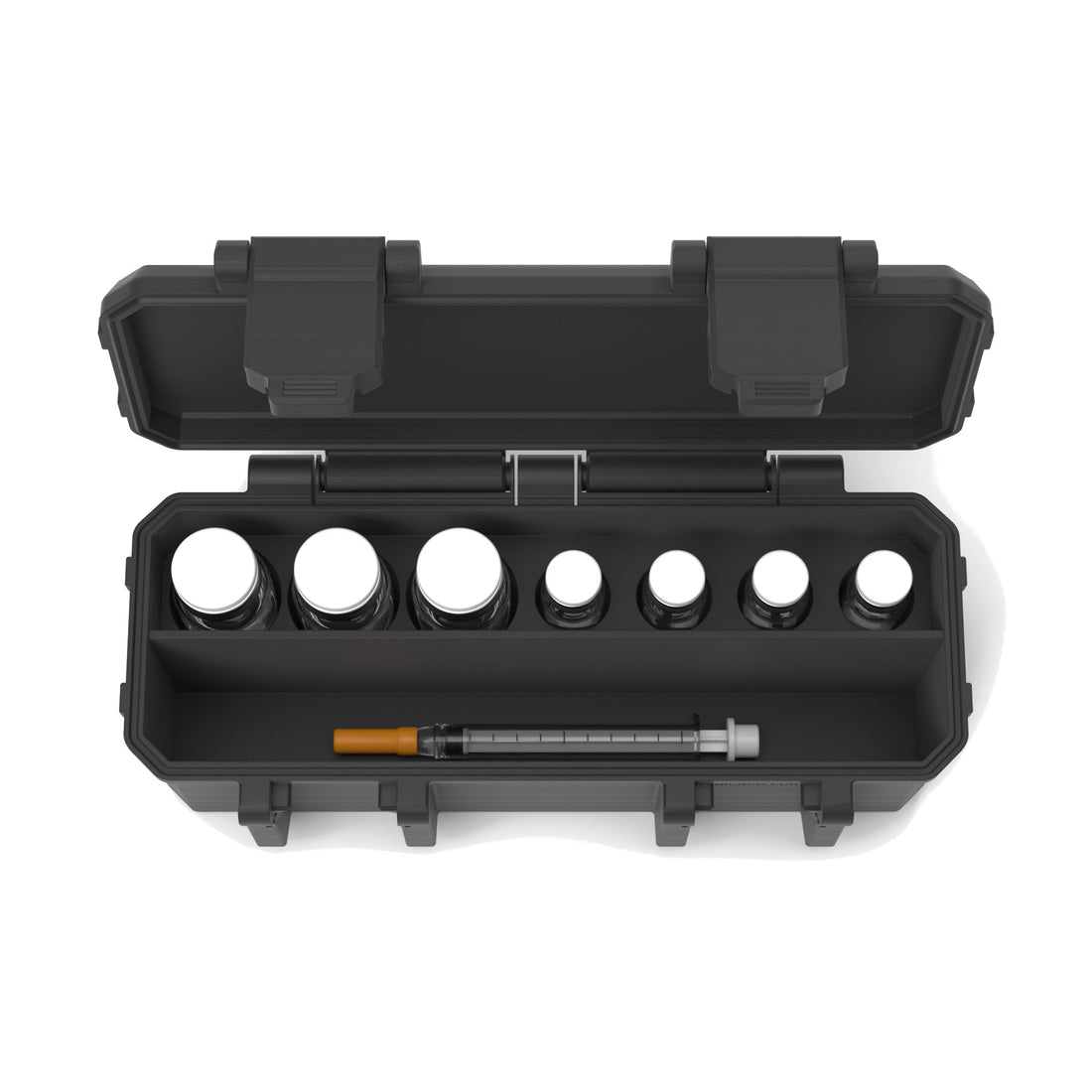 AIO Small vial case - 3 x 10 mL + 4 x 3 mL - Black