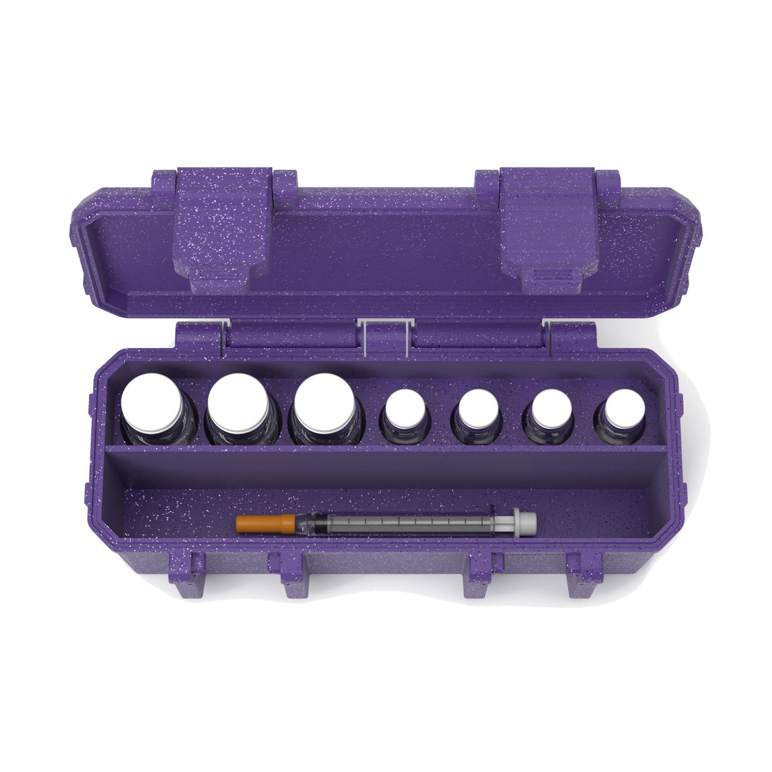 AIO Small vial case - 3 x 10 mL + 4 x 3 mL - Galaxy Purple