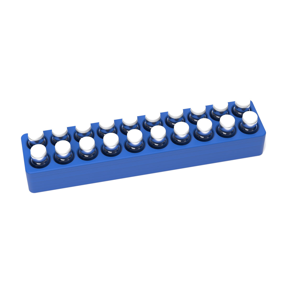 Staged: VialCase Fridge Tray 20 x 3 mL in Cobalt Blue - vials shown are not included