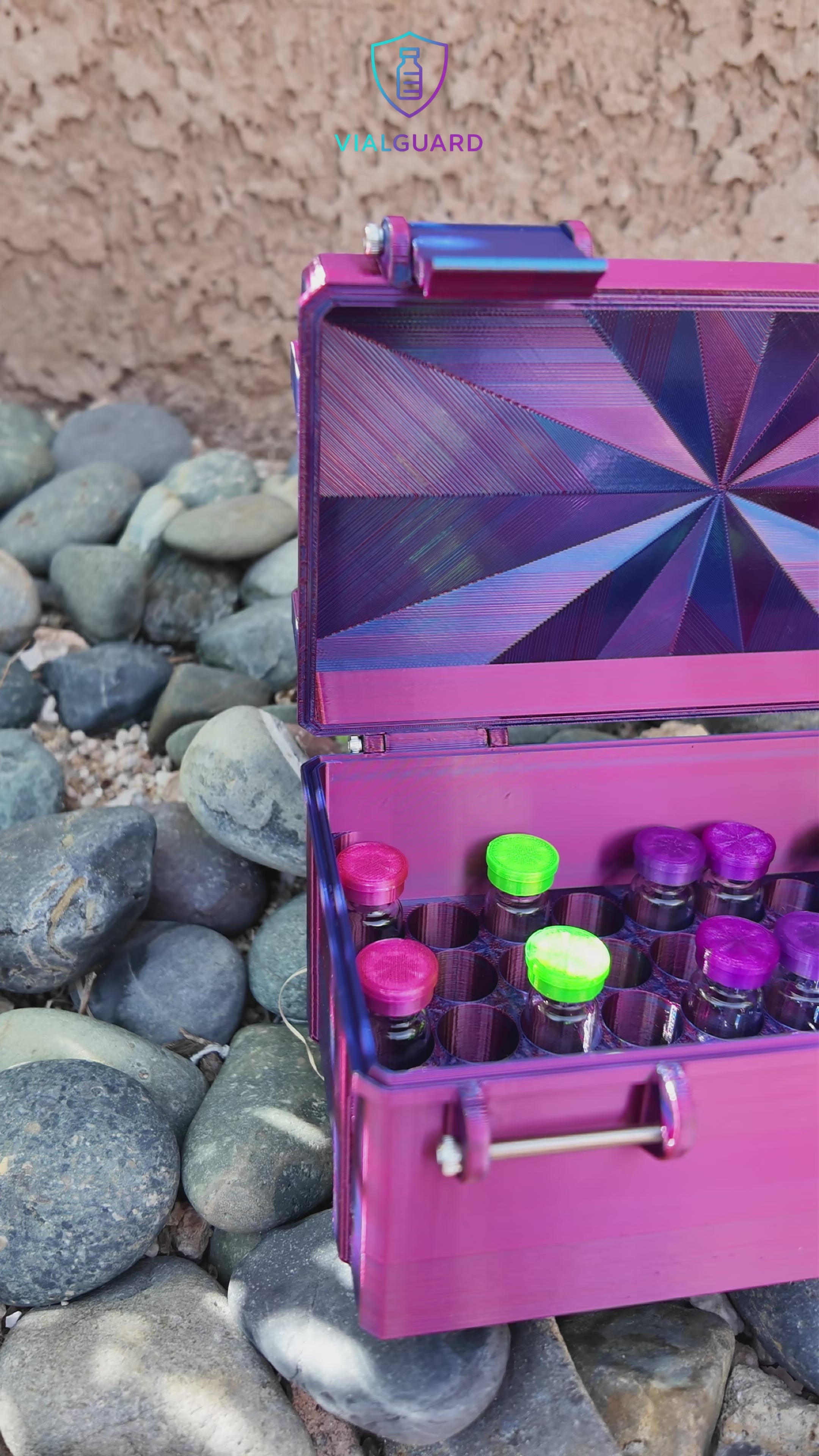 Modular Peptide Case fits 50 x 3ml Vials Plus a Storage Tray or Extra 50 Vial Tray for 100 total Vial Slots