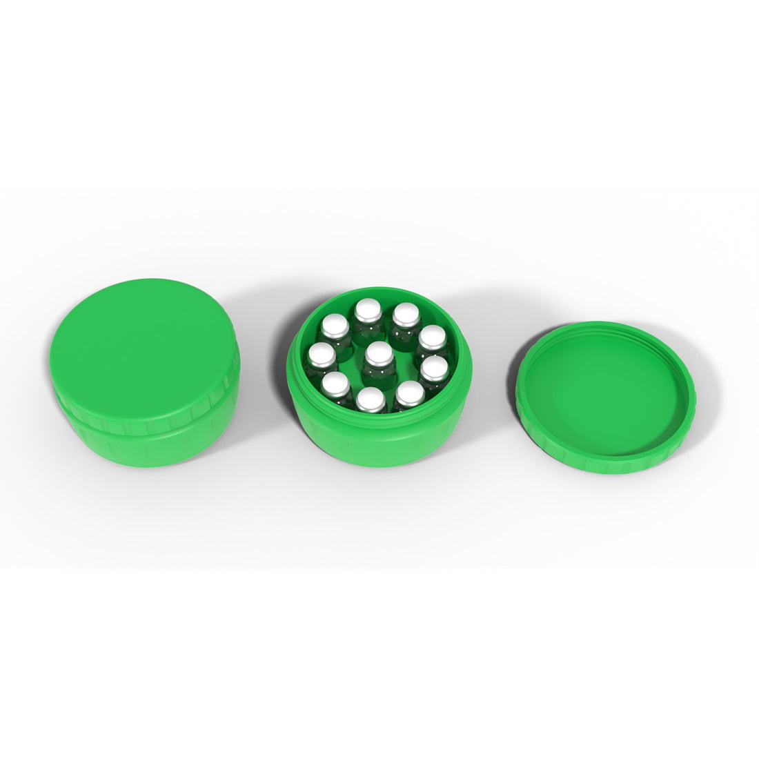 Round screw-top vial jar 10 x 3 mL - Cyber Green
