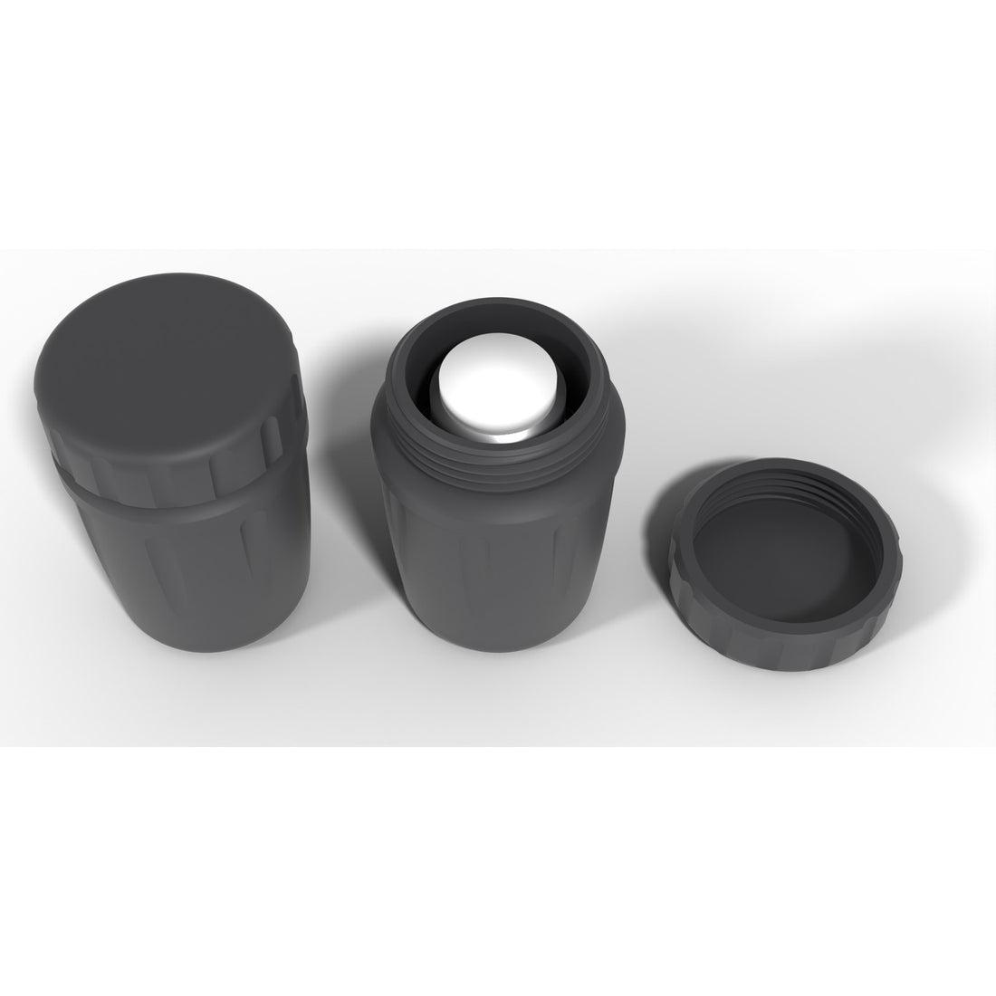 Round screw-top vial jar 1 x 10 mL - Black