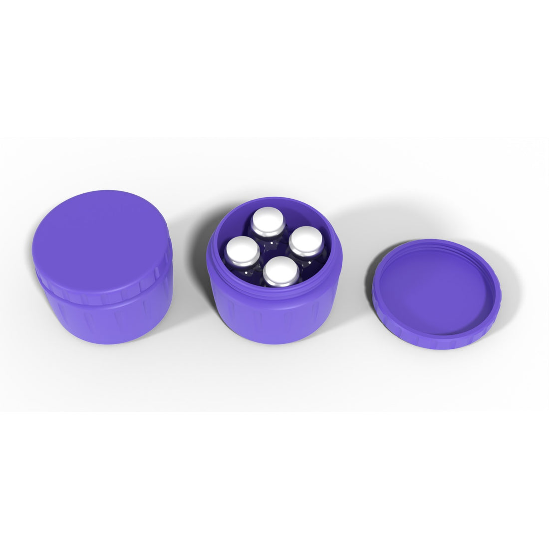 Round screw-top vial jar 4 x 10 mL - Purple