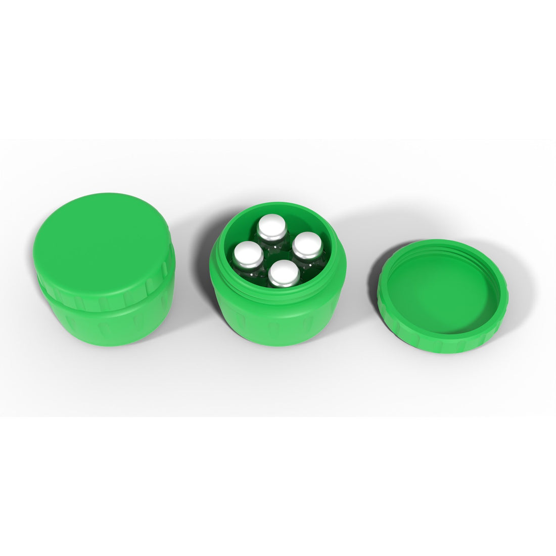 Round screw-top vial jar 4 x 3 mL - Cyber Green